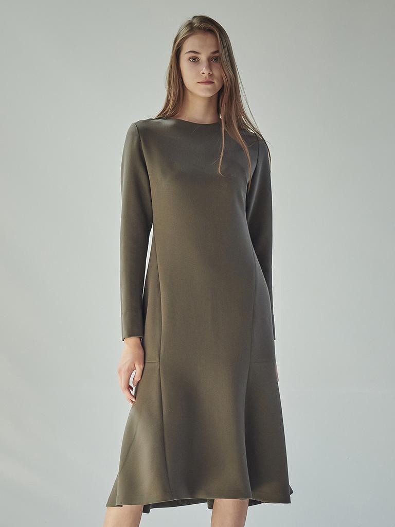 ACUD Mermaid Line Flared Midi Dress_L.Grey