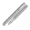 CARAN Ecridor Chevron Silver Fountain Medium Officially Imported D'ACHE Pen, Nib, 0958-286,
