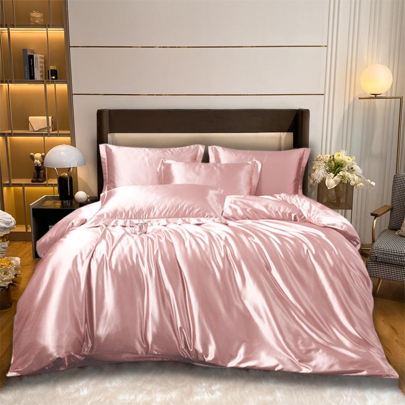 3/4 ks Summer Ice 100% hedvábný satén povlečení s povlakem na přikrývku Prostěradlo Povlaky na polštář Povlaky na povlečení