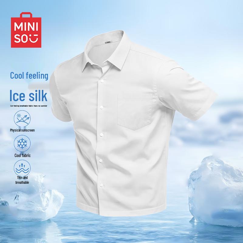 MINISO Men s Ice Silk Quick-Dry Casual Shirt M