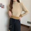 Fleece and Thickened Sweater Top for Women In Winter Semi-high-neck Pullover and Fitted Knitted Sweater Worn Inside