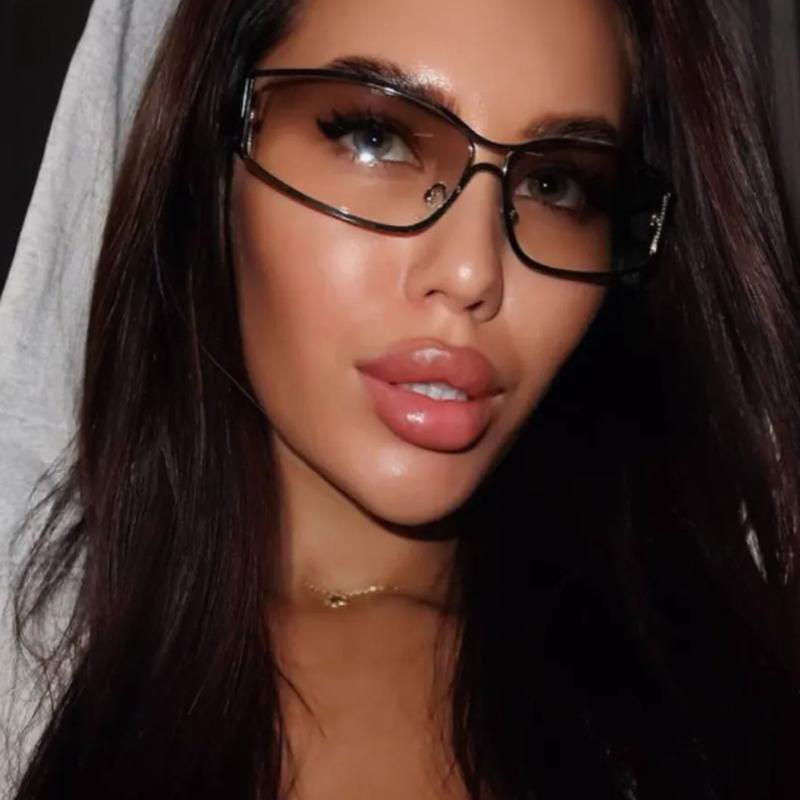 3pcs Fashion Women Punk Metal Frame Sunglasses Y2K Hollowed Out Future Sense Sun Glasses Travel Outdoor Unisex Eyewear UV400