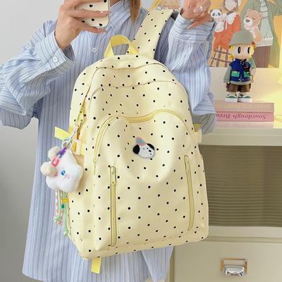 Korean Polka Dot Schoolbag Female College Student Versatile Cute Computer Backpack Lightweight Junior High School Student Travel Backpack Tide