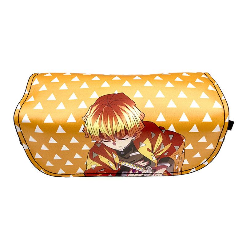 New Year's Day Demon Blade Cartoon Pencil Case - Student Stationery Box with Button Closure