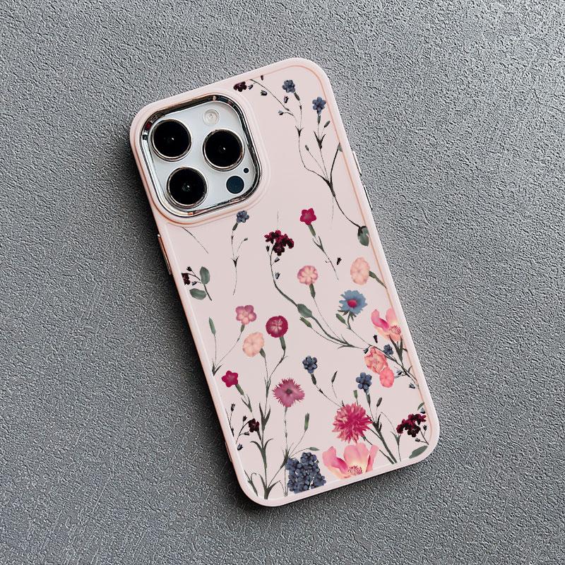 Flower Luxury Silicone Phone Case For  iphone 13 12 Pro Max 15 7 8 plus X XR XS 11 14 Pro Max Shockproof Soft Shell Cover Fundas