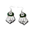 Acrylic Halloween Ghost Earrings - Cute and Simple Cartoon Design for Christmas