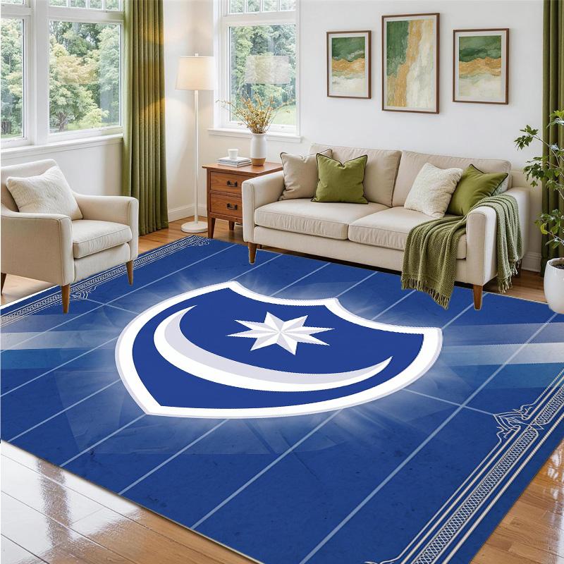 Portsmouth FC Design Crystal Velvet Rug Soft Decorative Mat for Bedroom Entrance