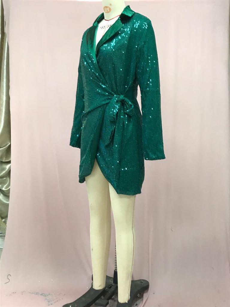 Sleek 2025 European & American Women's Sparkly Waist Mini Skirt