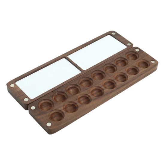 

Деревянная коробка для красок, портативная многосеточная дизайнерская прямоугольная акварельная палитра для дома, отдыха на природе, путешествий 16Grids