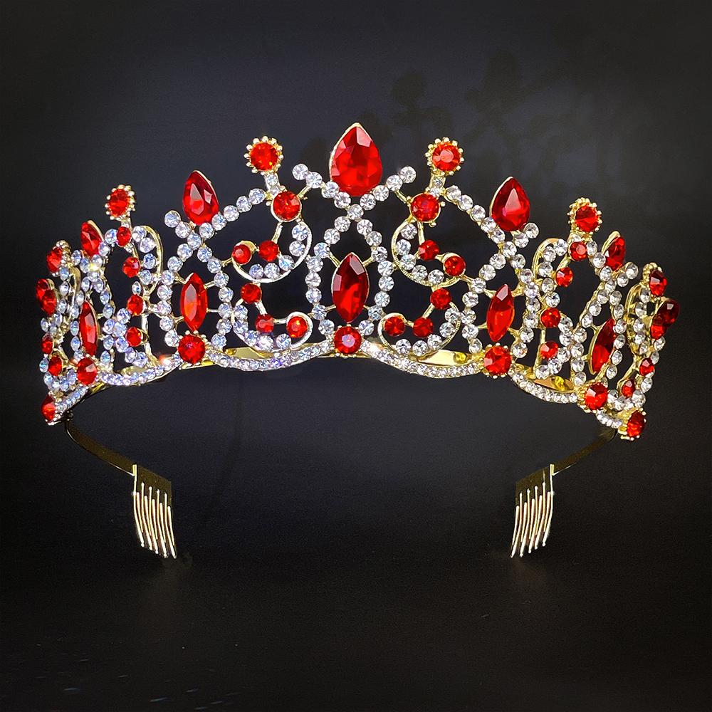 Baroque Crystal Rhinestone Tiara Crown Adjustable Bridal Comb Headpiece for Weddings Prom Queens Photo Shoots Gift-Ready Zircon