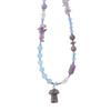 Pendentif Champignon en Lépidolite Pierre Naturelle Taro Lavande Chaîne de Clavicule - Style Jardin Monet Coréen