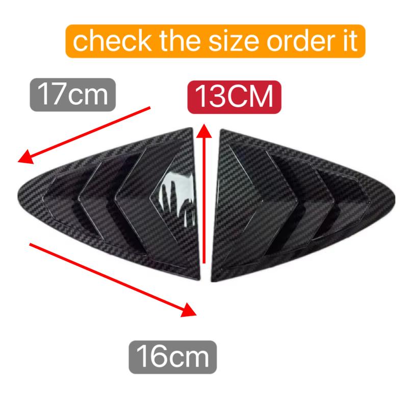 For Chevrolet Cruze 2009-2017 Car Rear Louver Window Side Shutter Cover Trim Sticker Vent Scoop ABS Carbon Fiber ABS