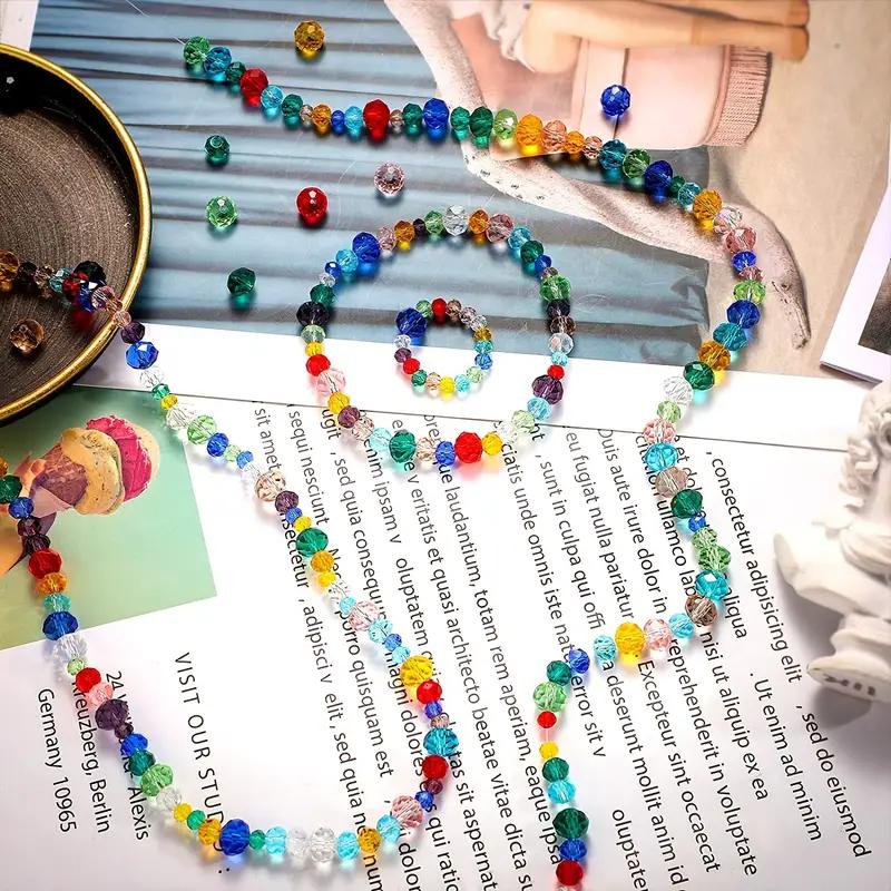 300 pz Perline Rotonde in Vetro Cristallo Colorate Sfuse Artigianato Fai da Te Braccialetto, Collana Gioielli Fabbricazione, 4mm 6mm 8mm