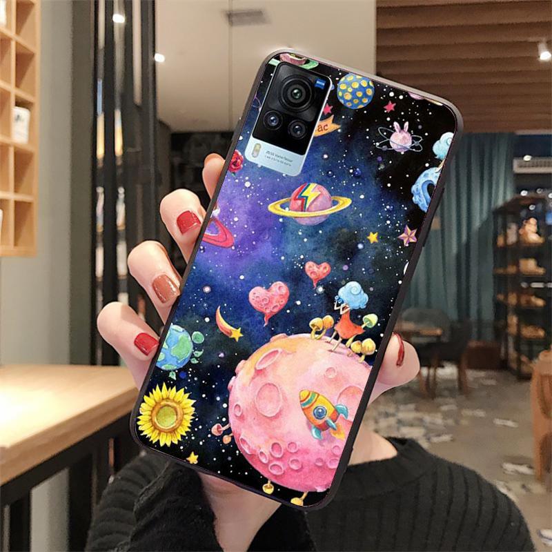Moon Star Space Astronaut Phone Case for VIVO V21E V21 V23 V23E V2109 Y53S Y33S Y55 Y76 Y31 Y21 Y72 Y01 Y21S Y11S