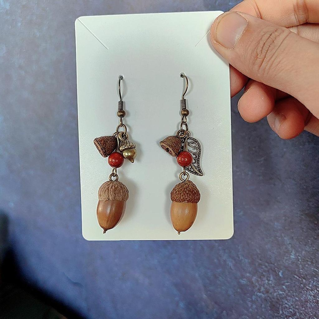 Yunnan Handmade Mori Style Herbal Fruit Earrings – Ethnic, Creative, Fun Jewelry for Women
