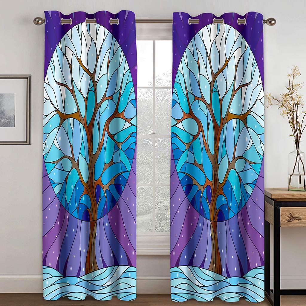 Závěs se vzorem tajemné větve - Odolný vůči povětrnostním vlivům Odolný závěs Vhodné do obývacího pokoje Ložnice Dekorativní domácí závěs