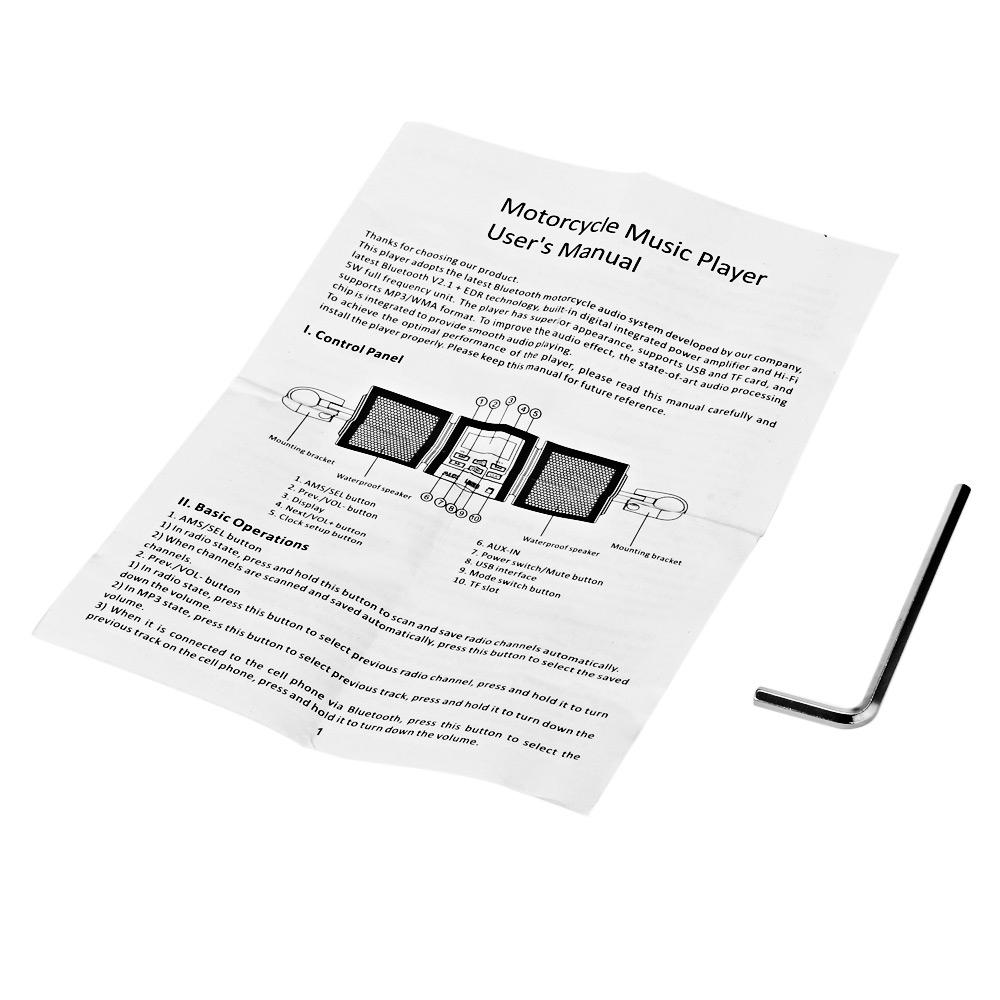 Buy AOVEISE MT487 Motorcycle Bluetooth MP3 Music Player Water-resistant