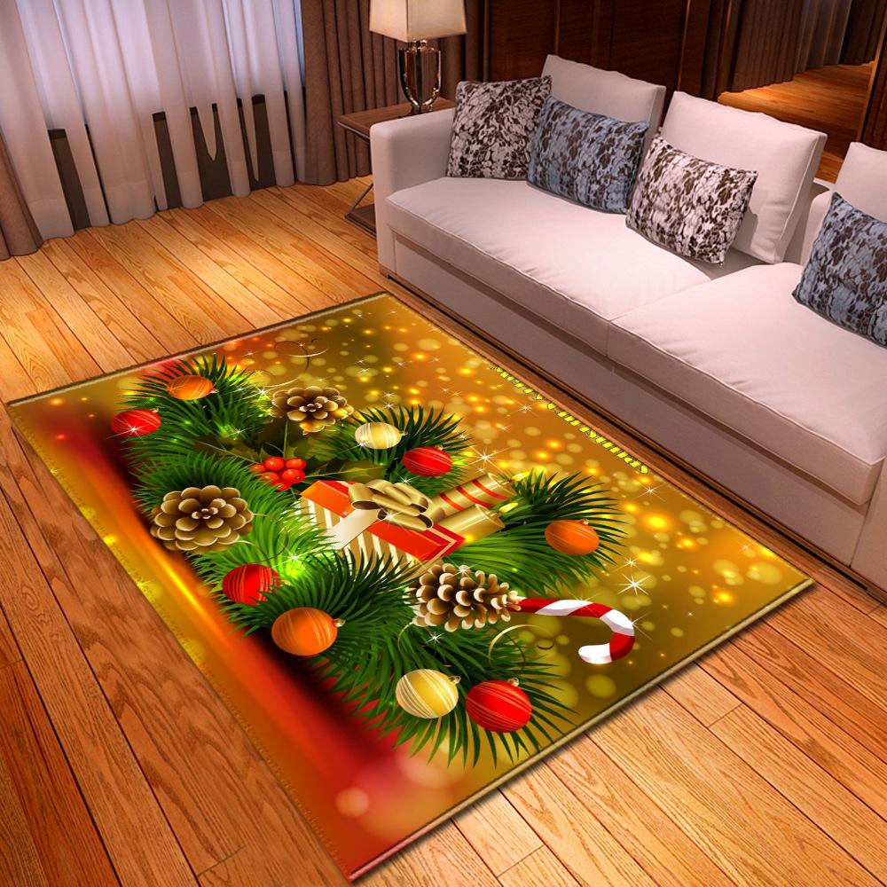 Merry Christmas Living Room Carpet New Year's Child Rug Xmas Bell Gift Floor Mat Kitchen Bedroom Area Rug Non-slip Doormat