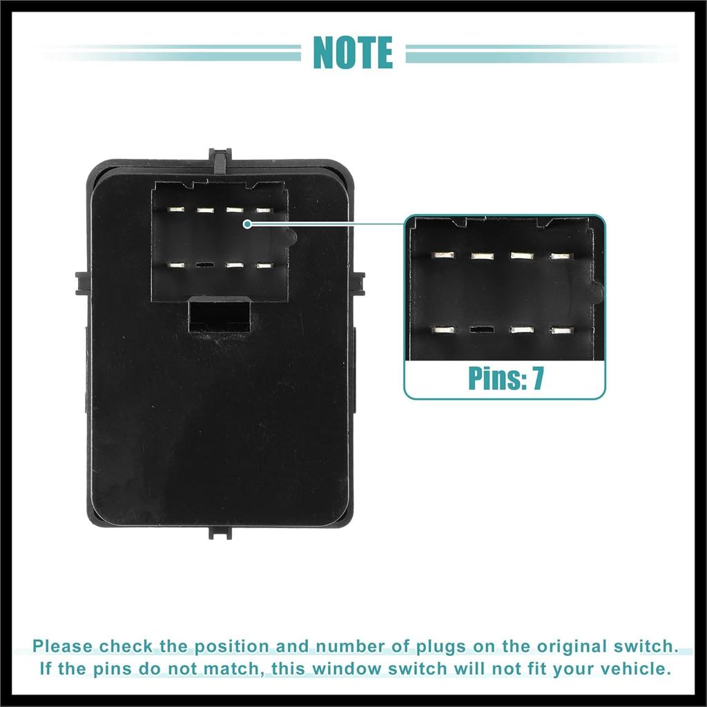 Power Window Switch Window Control Switch Fit for Chevrolet Monte Carlo 2000-2005 No.10284860 - Pack of 1 Durable Material