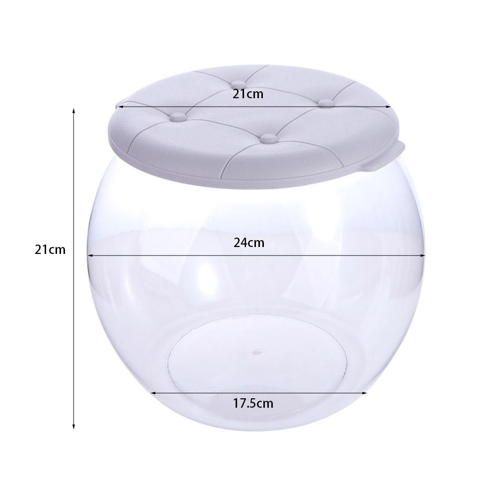 Transparent Storage Box Stool Multipurpose Children Storage Bench Plastic Round Stool  Living Room