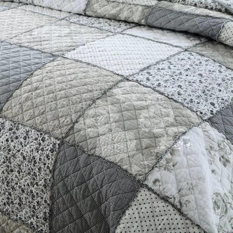 3 Adet Pamuklu Yorgan Yatak Örtüsü Seti Aplike Kapitone Yorgan Battaniye Kore Ekose Yatak Örtüsü Cubrecam Yatak Örtüsü Colcha Ev Yatak Takımı