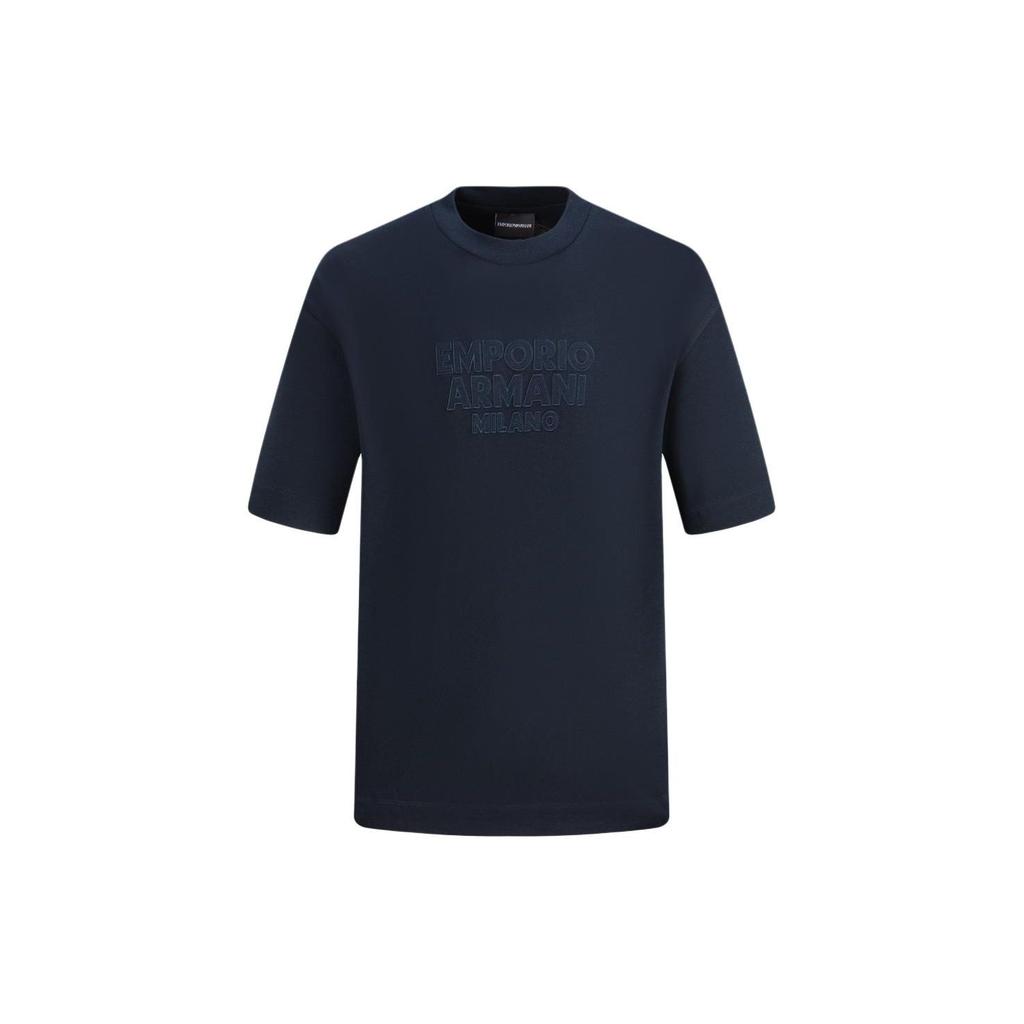 Emporio Armani Ss24 Buchstaben-Logo-Muster Rundhals Kurzarm T-Shirt Herren Oberteile Marineblau 3D1T93-1J0EZ-0955