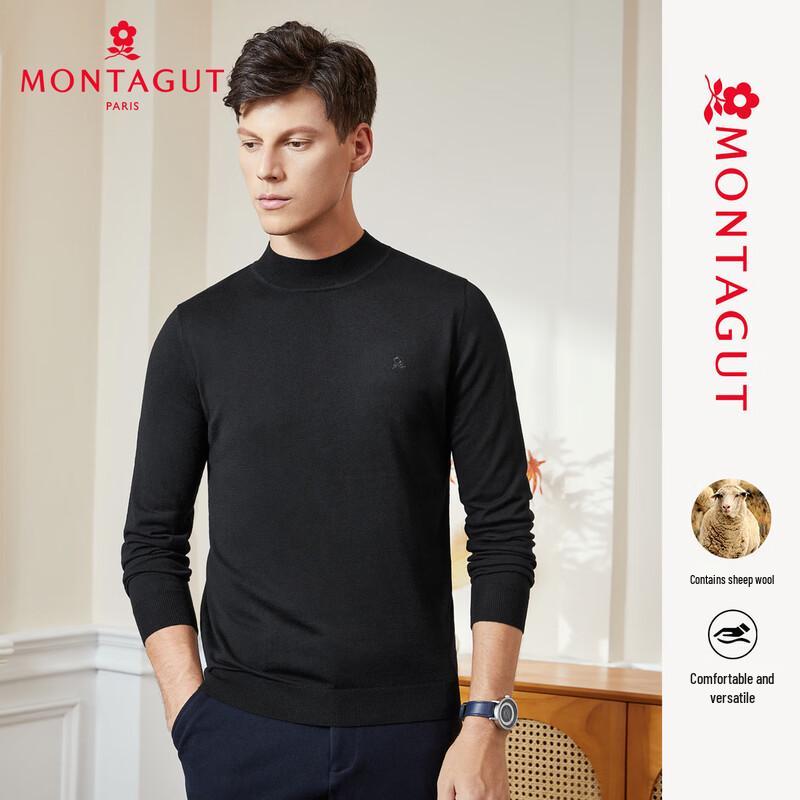 

MONTAGUT Men s Merino Wool Blend Round Neck Pullover Sweater 2XL