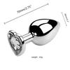 Metal Anal Plug for Women Men Couples Butt Plug Butt Toy Adult Game Masturbator Anal S/M/L Diamond Sex Toy for Adult Products