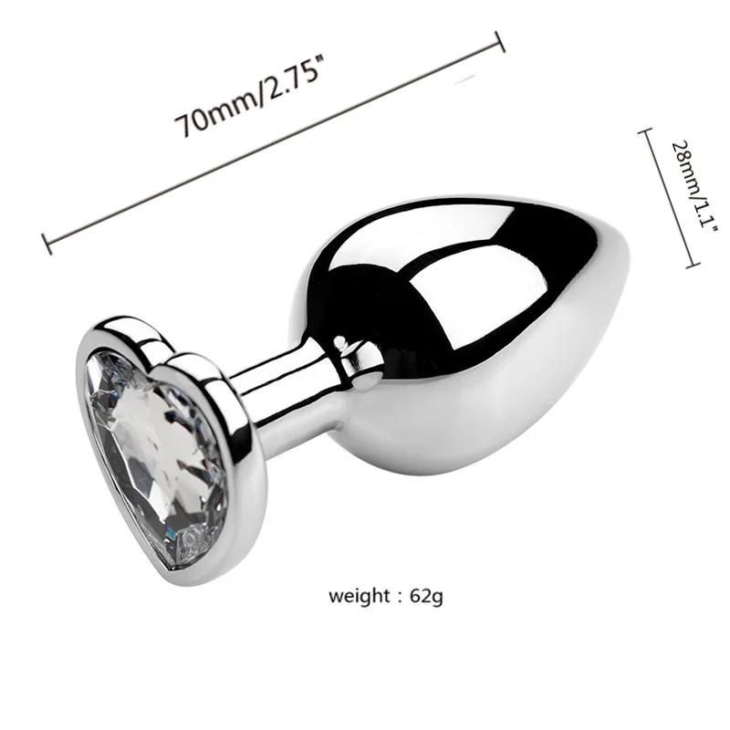 Metal Anal Plug for Women Men Couples Butt Plug Butt Toy Adult Game Masturbator Anal S/M/L Diamond Sex Toy for Adult Products