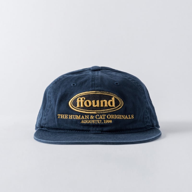 Human & Cat FFOUND WASHED FLAT BRIM CAP / NAVY