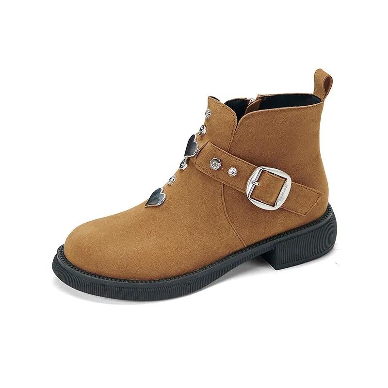 Fashion Ankle Flats Women Suede Fashion Boots New 2025 Trend Belt Buckle Designer Retro Goth Gladiator Boots Winter Women Shoes Mujer