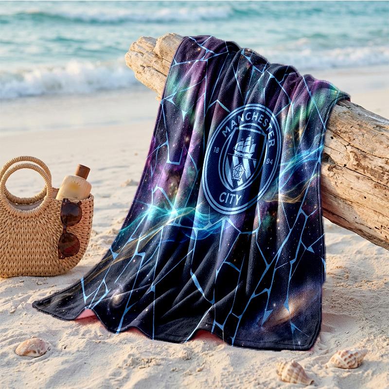 Toalla de Playa de Microfibra con Estampado del Manchester City Secado Rápido Absorbente Toalla Grande para Playa Natación Viajes