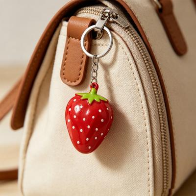 Colgante Llavero de Aleación de Zinc, Llavero Pequeño con Forma de Fresa, Accesorio para Llaves de Coche Mochilas Maletas