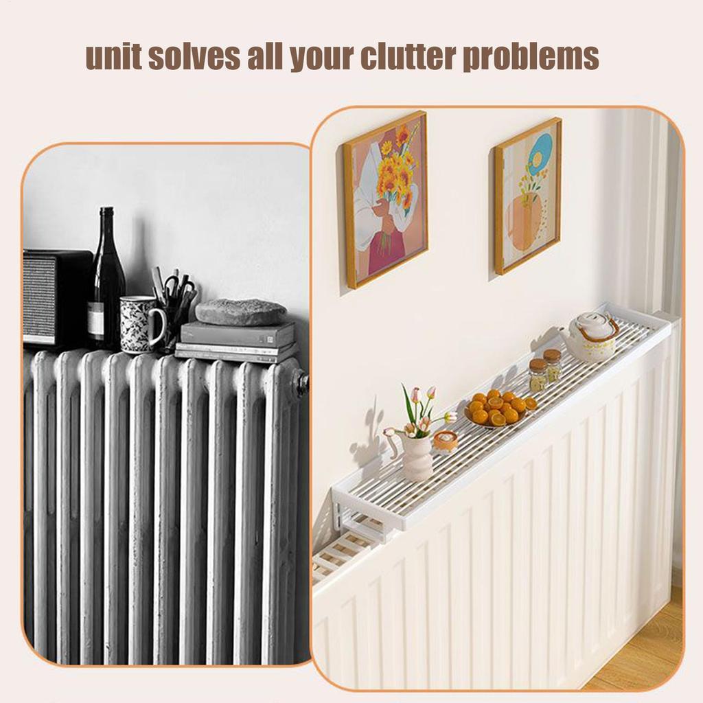 Radiator Cover Shelf Iron Storage Rack No Drilling Heat-Resistant Iron Radiator Shelves For Hotel Dorm Apartment Bedroom Living