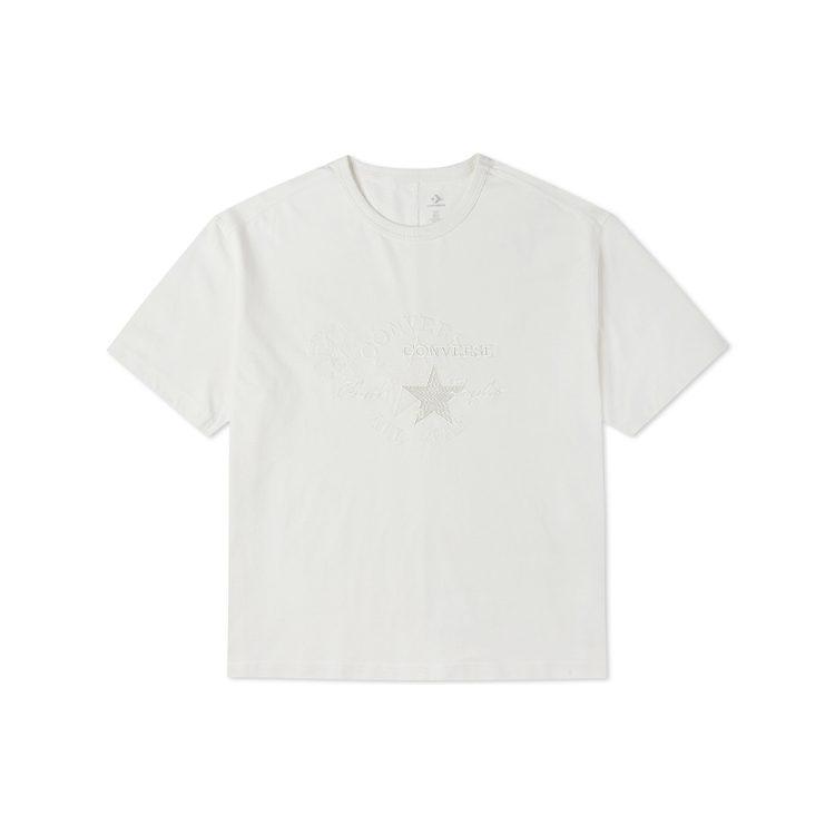 Converse Set In Sleeve T Shirt Women's White 10021980-A01
