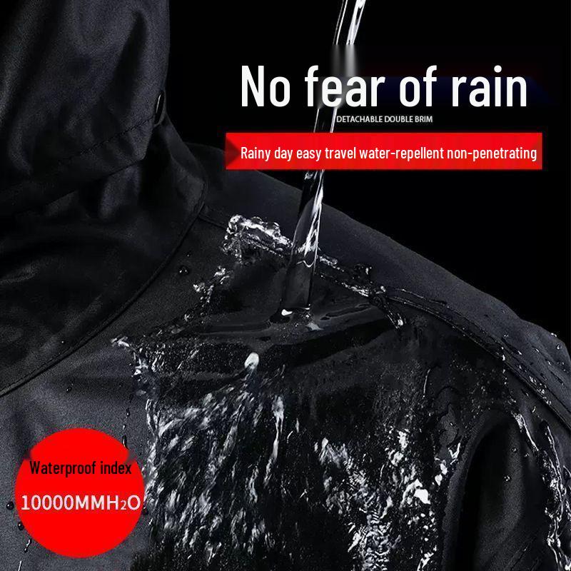 Extra Große Übergröße Doppellagiger Regenmantel & Hosen Set für Männer & Frauen - Radfahren und Takeaway Arbeitsschutz, Geteiltes Ganzkörper mit Doppelkrempe.