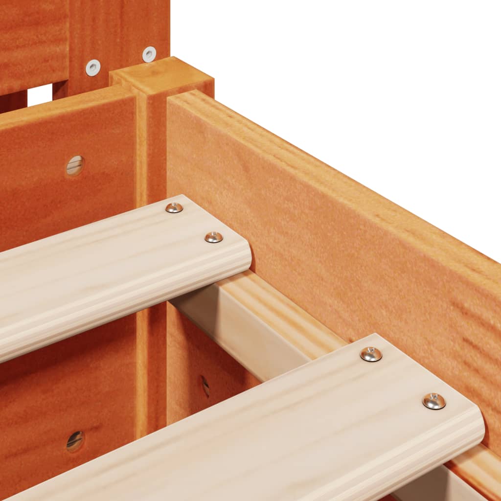 Solid Wood Bed without Mattress Wax Brown 75 x 190 cm Pine Wood