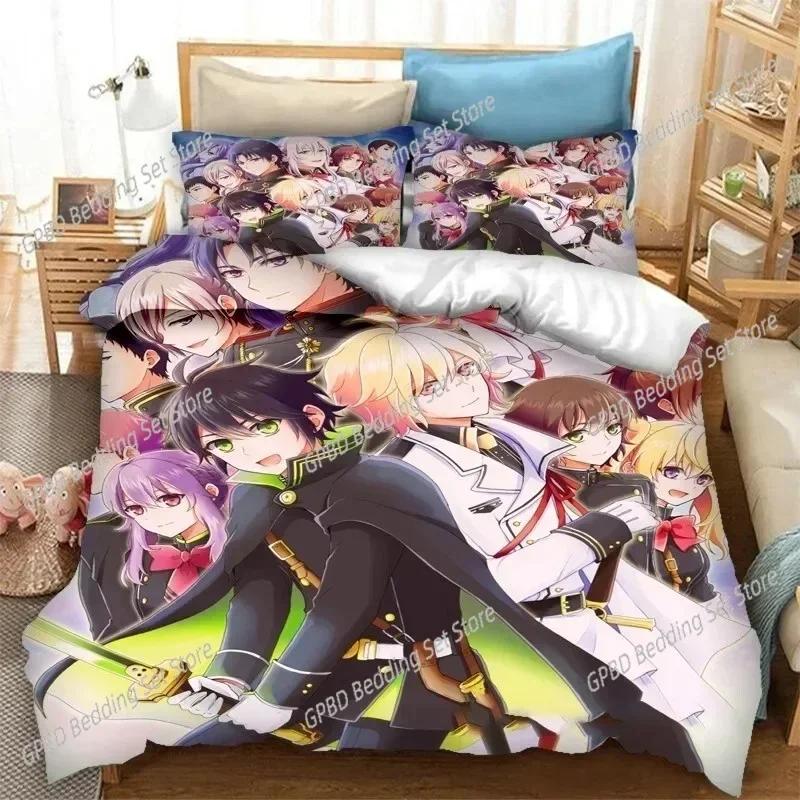 Comforter 3D Print Anime Seraph Of The End Mikaela Hyakuya 3D Bedding Set Comforter Linen S Home Decor Single Double