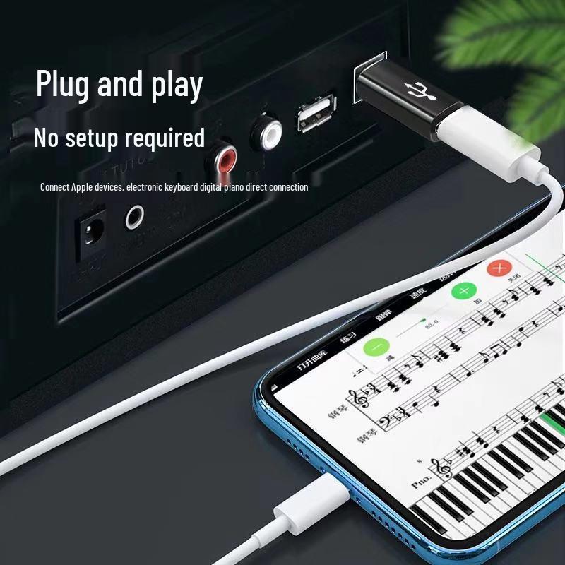 Type-C To Square USB Adapter for Electric Piano Printer Interface & MIDI Connection