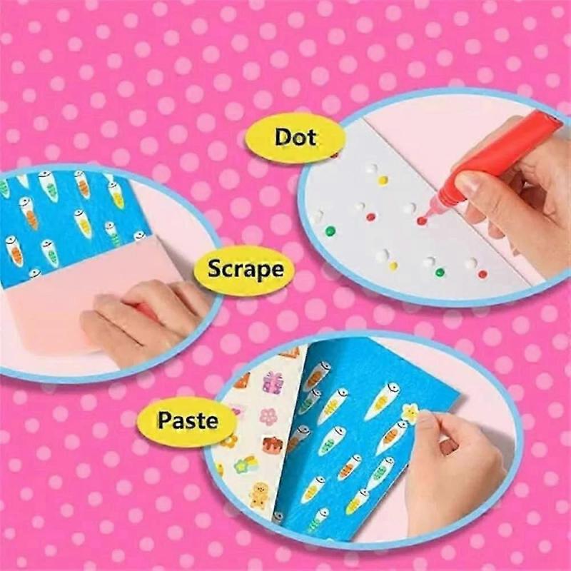 Squeegee Art Kids Paint Kit, DIY Christmas Rainbow Scratch Painting Dot Painting - DSW