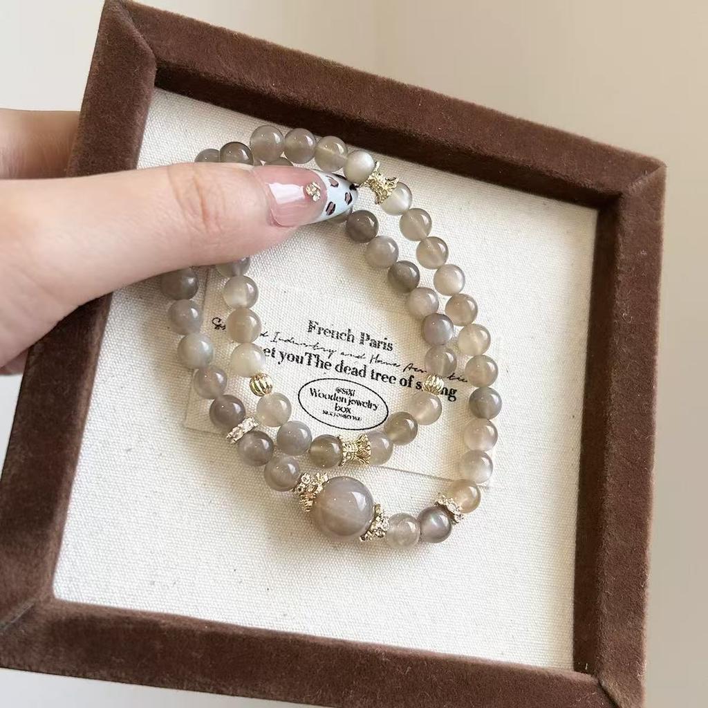 DJ Jewelry Crystal bracelet for women, natural labradorite milk tea moonstone bracelet, gentle temperament, gift for girlfriend