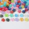 ZW08 ABCai 100pcs 7mm Plating Color Acrylic Flower Charm Beads Tiny Mix Shiny Spacer Bead Jewelry Making Diy Bracelet Material