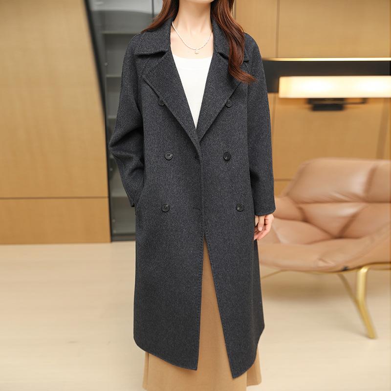 New Style Suit Collar Double-breasted Wool Double-faced Wool Coat Jacket Windbreaker