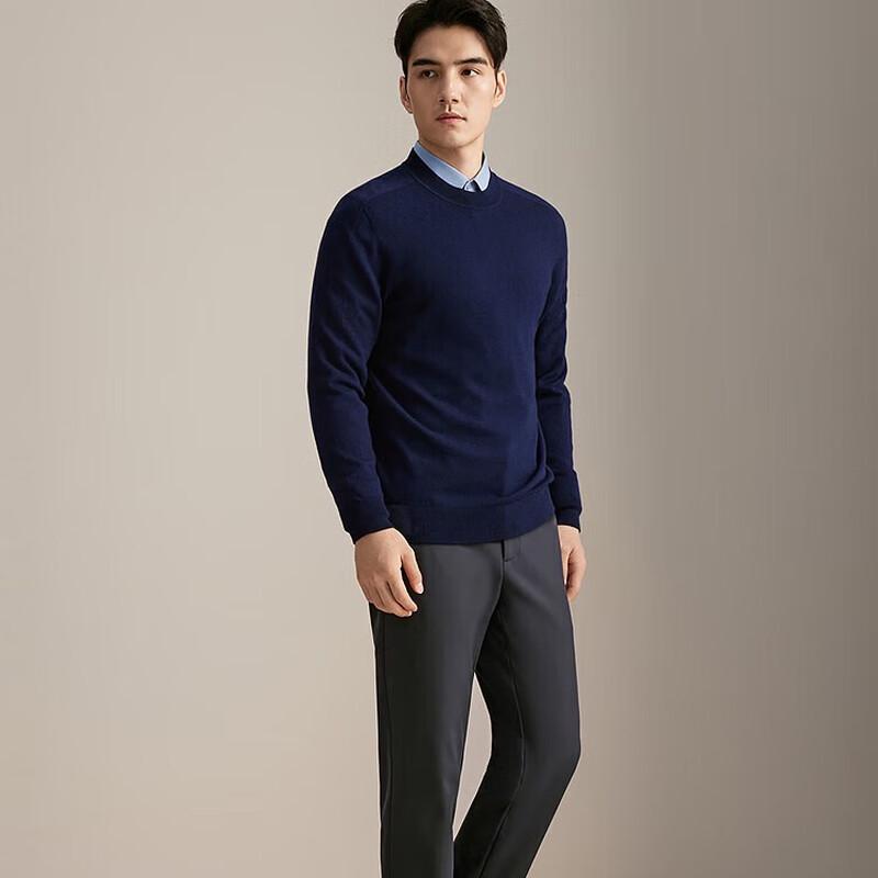 YOUNGOR Hemp Blend Round Neck Wool Sweater YYHM615246FBA M 100cm