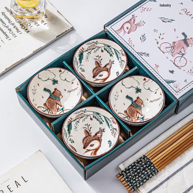 Керамический набор пиал для риса в стиле Цзиндэчжэнь