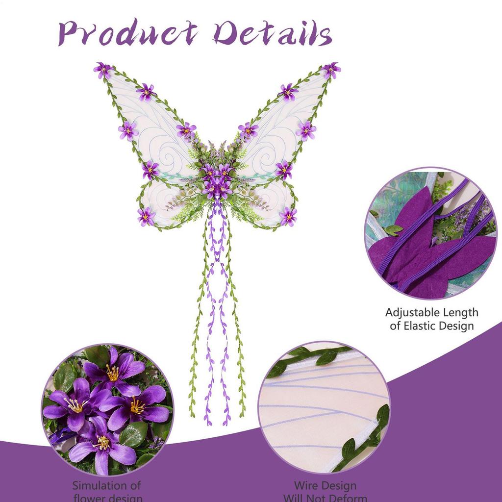 Fairy Wings Adult Fairy Costume With Vines Women's Costume For Pride Festival Cosplay Party Holiday Garden Makeup Christmas