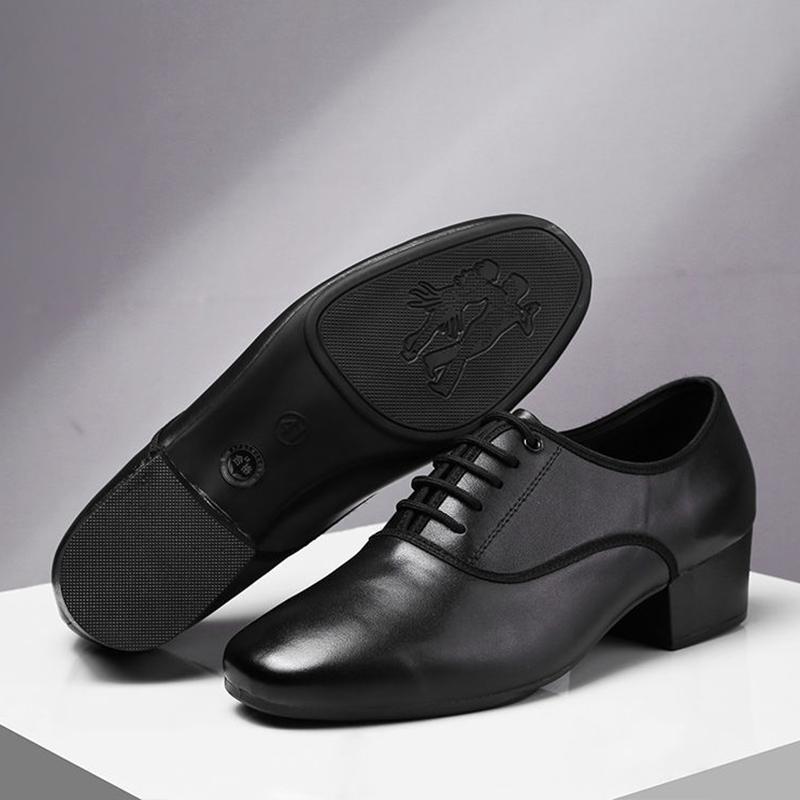 Bărbați din piele naturală Latină Salsa Tango Pantofi de dans Moderni Pantofi de bal Tocuri pătrate 5cm Adulti Copii Baieți Pantofi de dans pentru petrecere