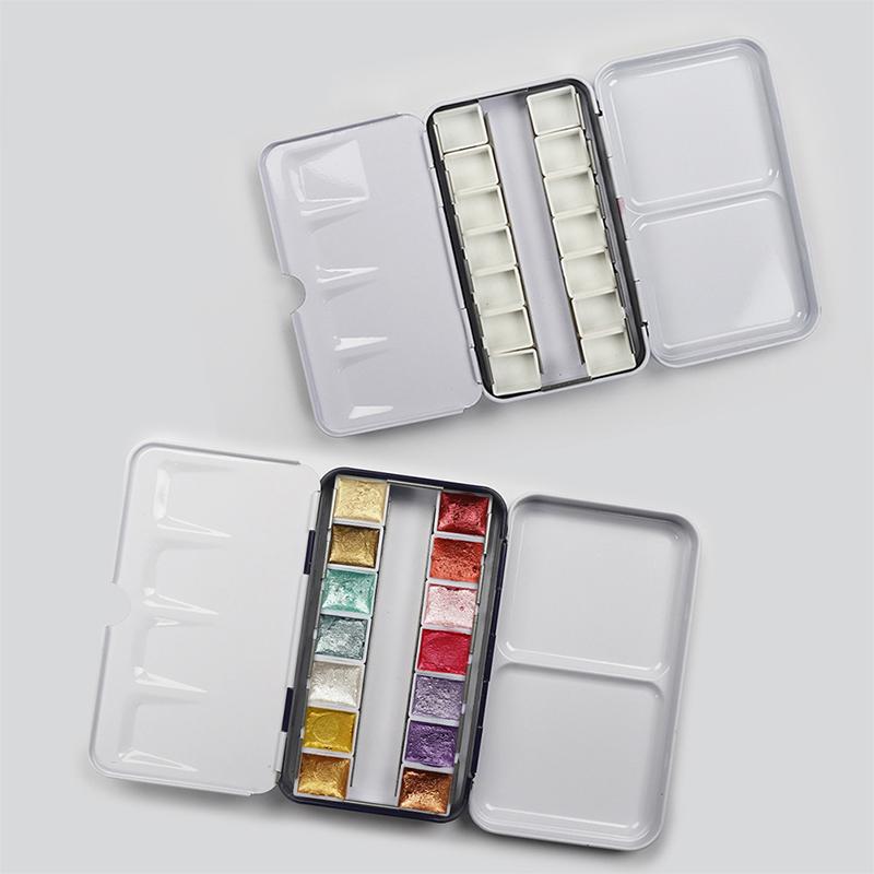 Colorful Watercolor Paints Tins Box Palette Painting Storage Paint Iron Box