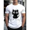 Born To Ride Print T-Shirt Lässige Kurzarm-Oberteile Sommer-T-Shirts für Herren 100% Baumwolle Rundhals Oversize Streetwear Basis-Top