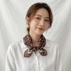Flower Printed Silk Scarf Square Scarf Hair Band All-match Floral Kerchief  Spring Summer